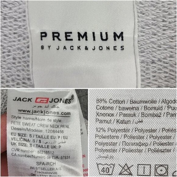 Jack Jones Premium Men's Gray Crewneck Sweater Small - Picture 13 of 16